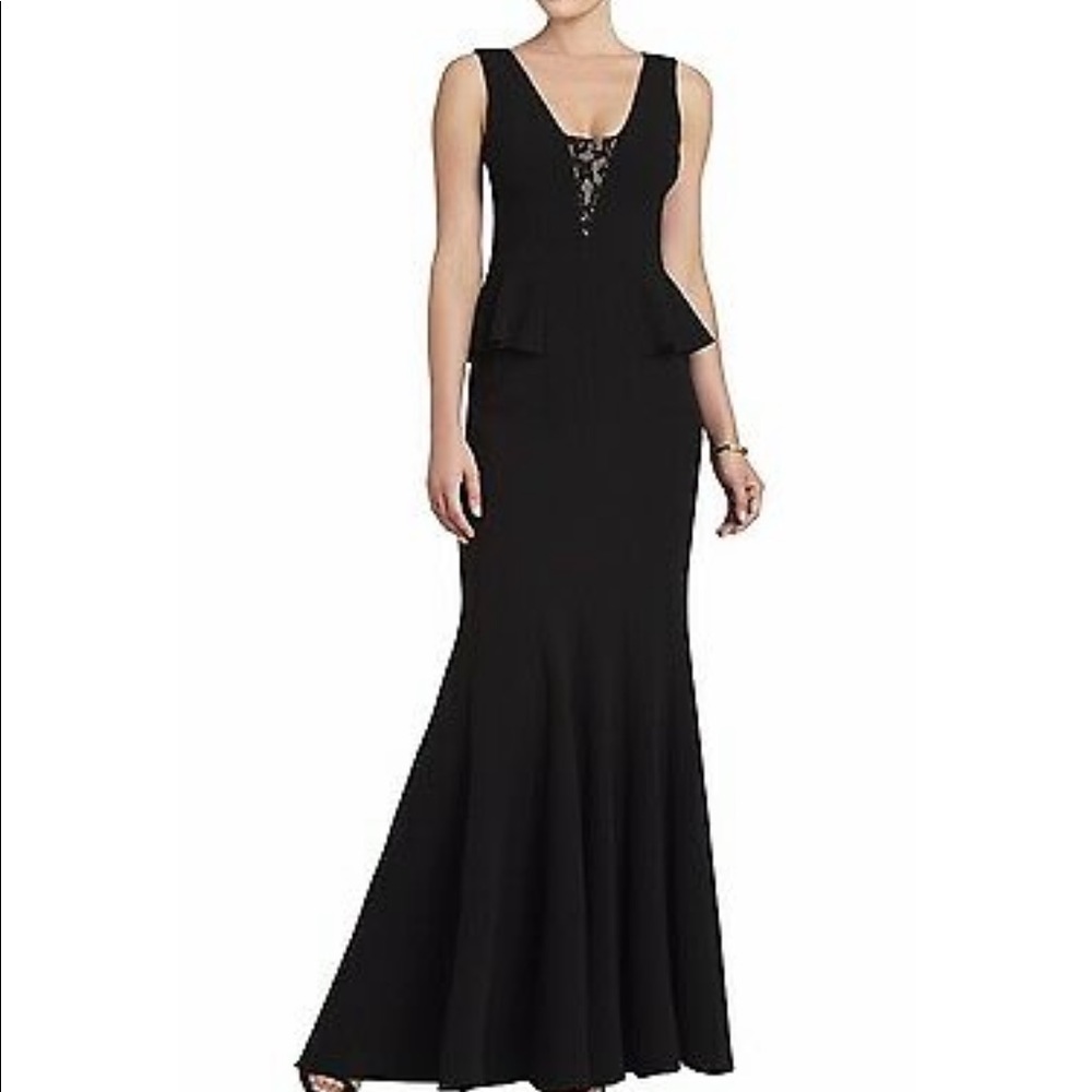 BCBGMaxAzria Silvia Sleeveless Peplum Gown - Picture 2 of 3